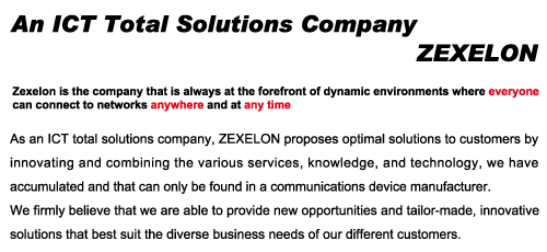 ZEXELON, Always Close to the Environments to be connected.